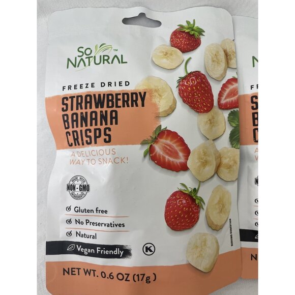 So Natural Freeze Dried Fruit Strawberry Banana Crisps Gluten-Free (Pack of 2) - Picture 2 of 3